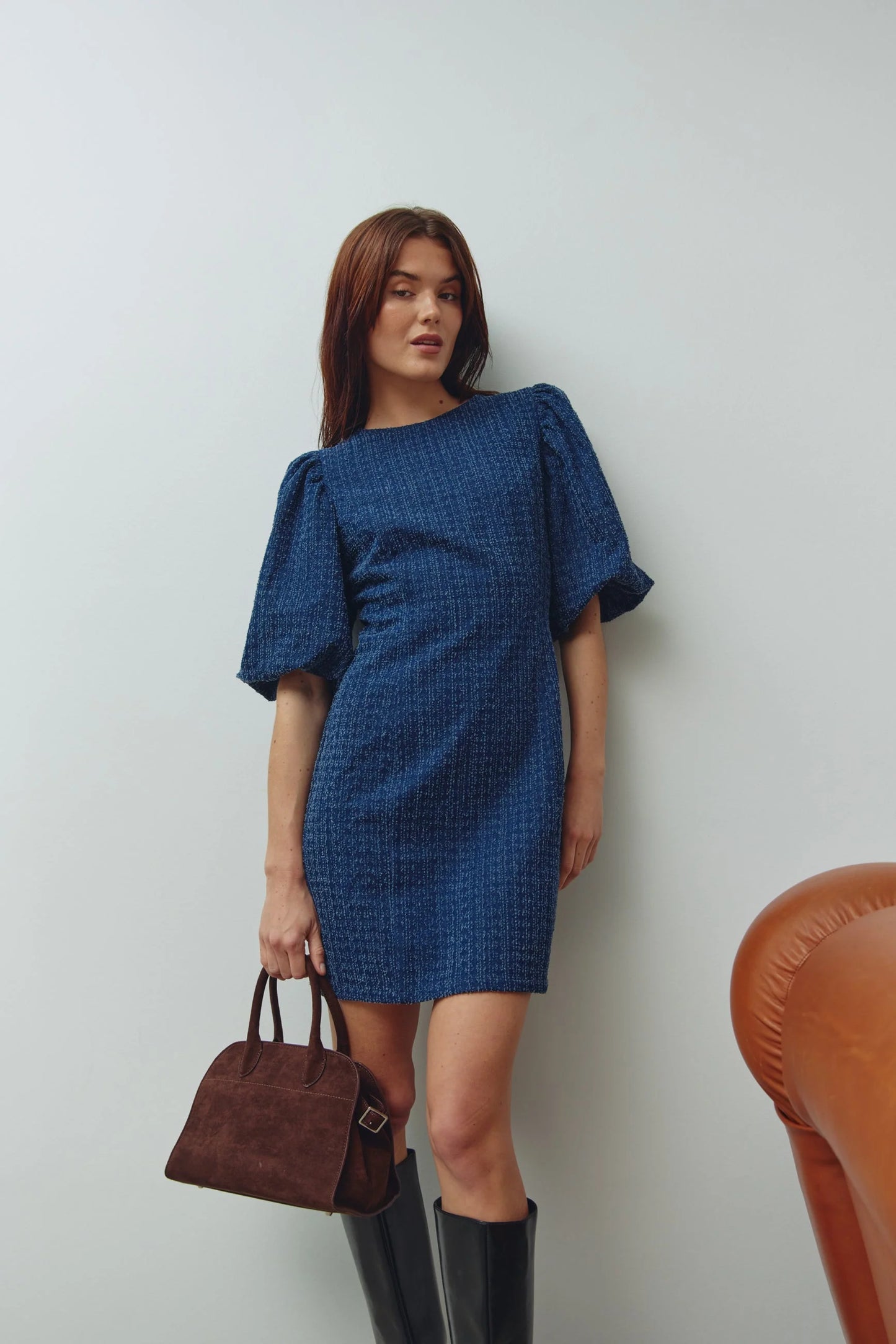 MICHAELA DRESS DARK BLUE WASH