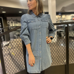 FELICA DENIM KJOLE LYS BLÅ