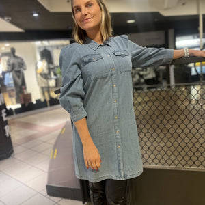 FELICA DENIM KJOLE LYS BLÅ