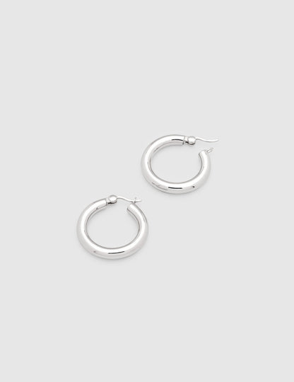 CLASSIC HOOP THICK MEDIUM SILVER 2 PCS