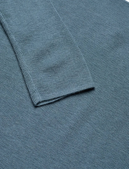KATHRIN FINE KNIT PULLOVER STONE BLUE