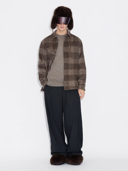 MILDEW FLANNEL OVERSHIRT BROWN CHECK