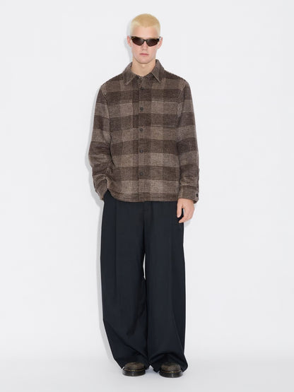 MILDEW FLANNEL OVERSHIRT BROWN CHECK