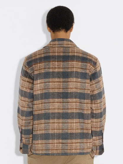 RELAXED FLANNEL OVERSHIRT BROWN MIX