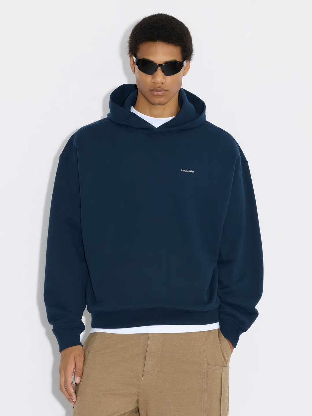 RELAXED LOGO HOODIE DARK BLUE