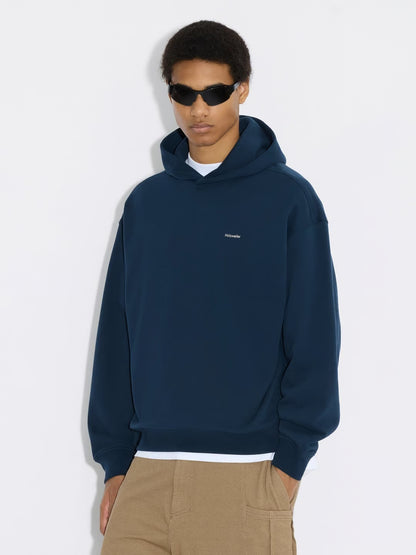 RELAXED LOGO HOODIE DARK BLUE
