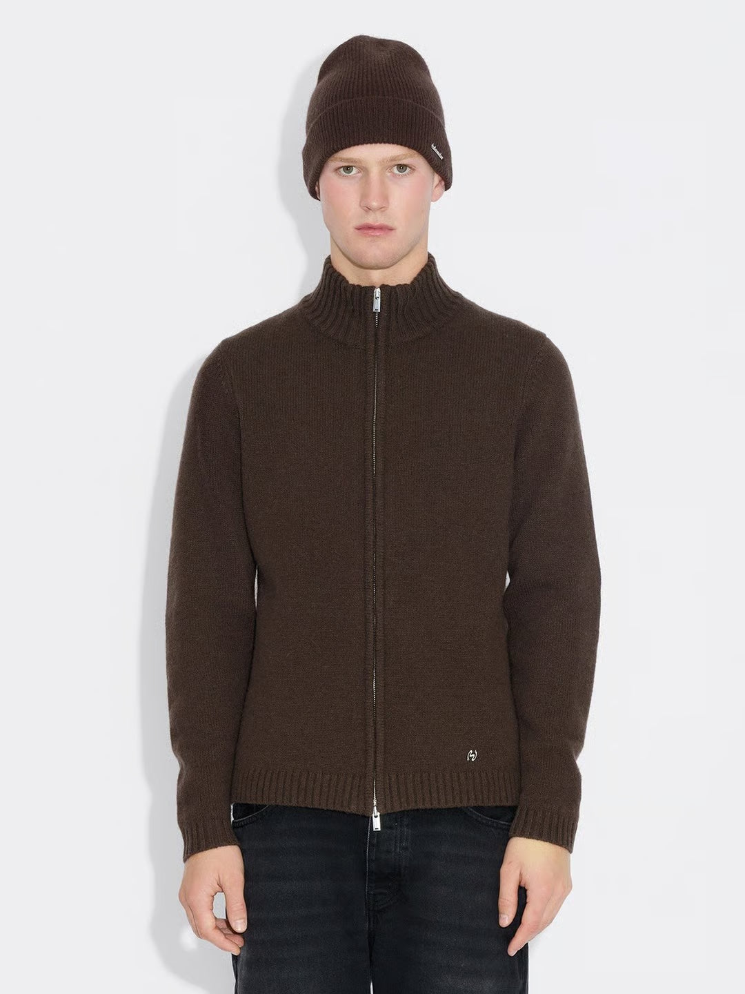 M. WOOL ZIP CARDIGAN