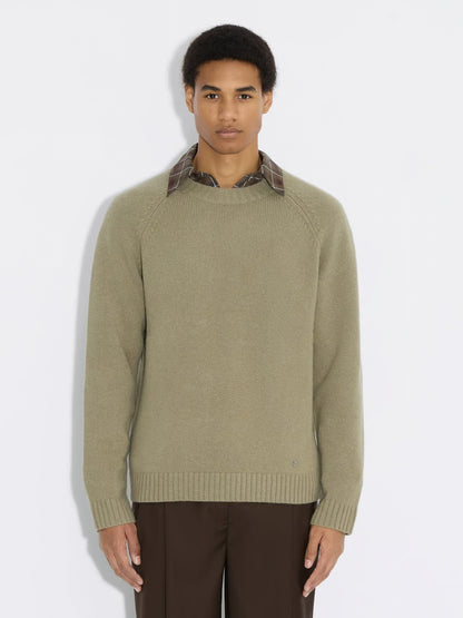 WOOL CREWNECK SWEATER GREEN