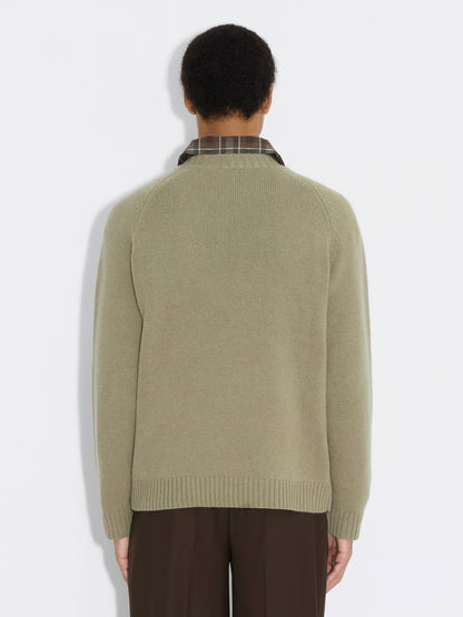WOOL CREWNECK SWEATER GREEN