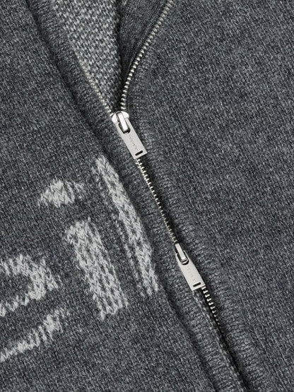 HAZA LOGO WOOL CARDIGAN