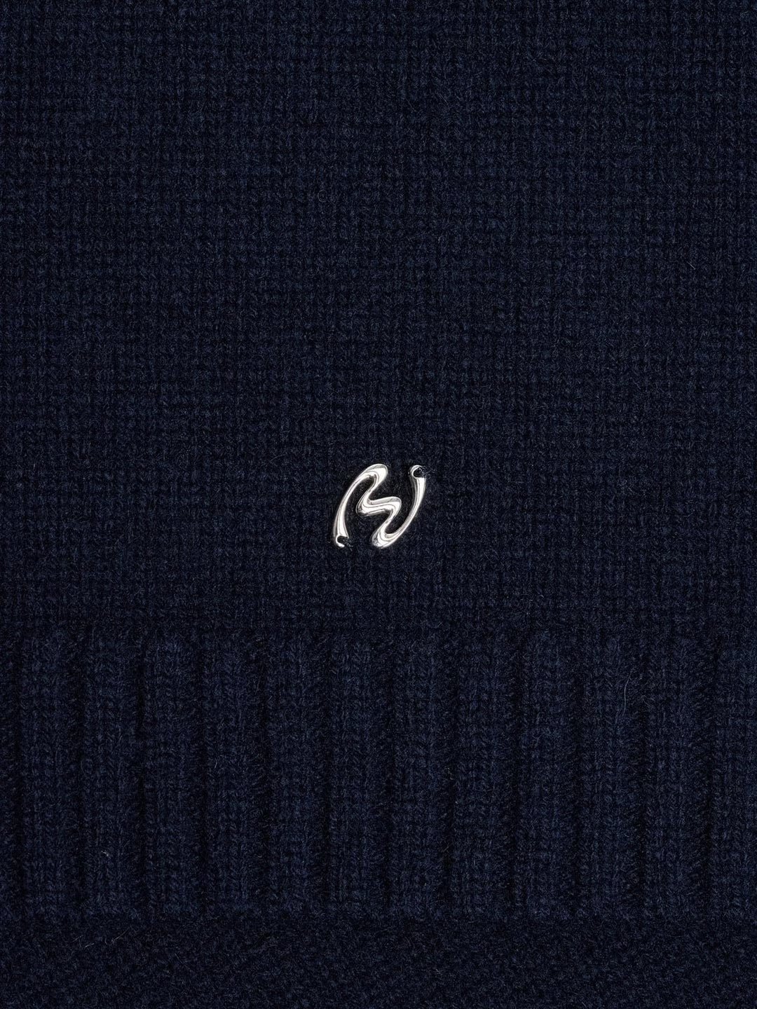 ZIP-UP WOOL CARDIGAN - BLÅ