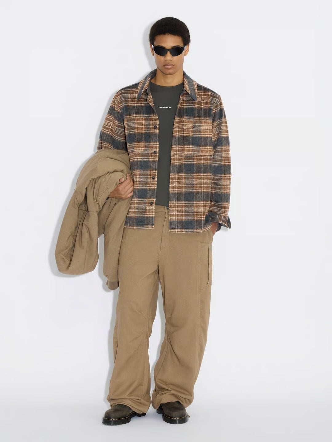 RELAXED FLANNEL OVERSHIRT BROWN MIX