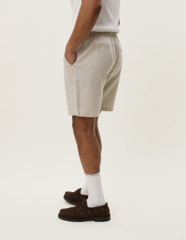 DRAWSTRING LINEN SHORTS LIGHT SAND