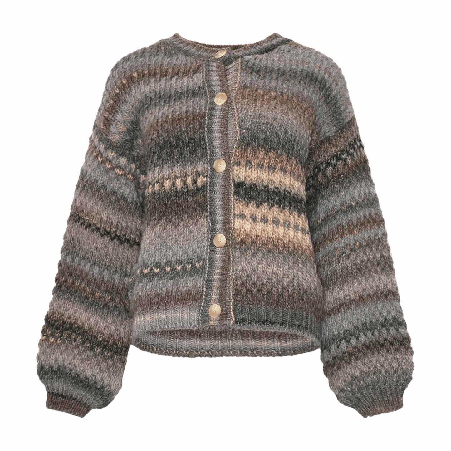 KAE KNIT CARDIGAN LIGHT GREY MIX