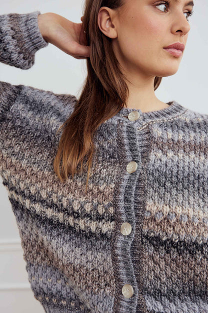 KAE KNIT CARDIGAN LIGHT GREY MIX