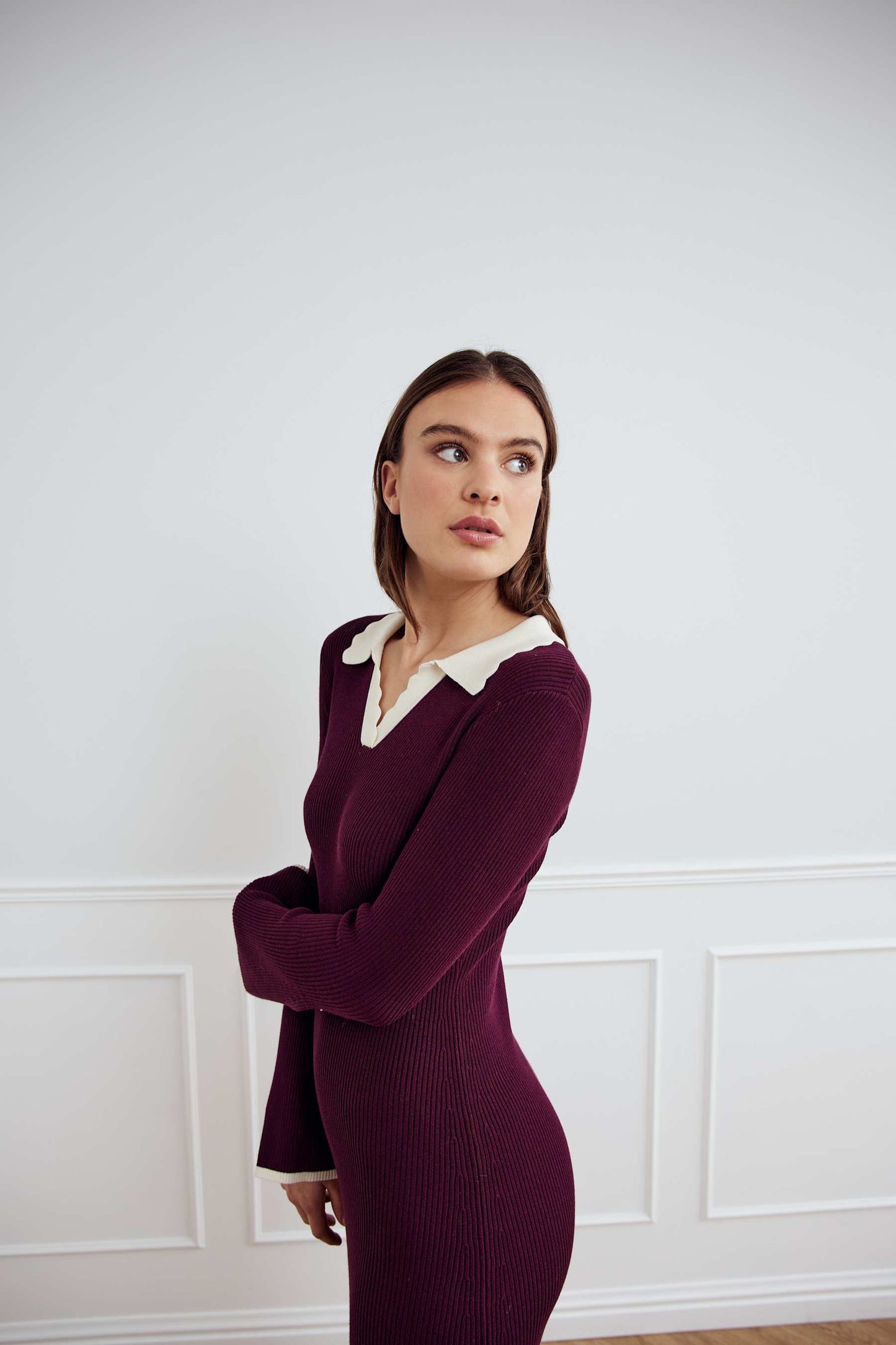 LIVVY KNIT DRESS WINE SUGAR