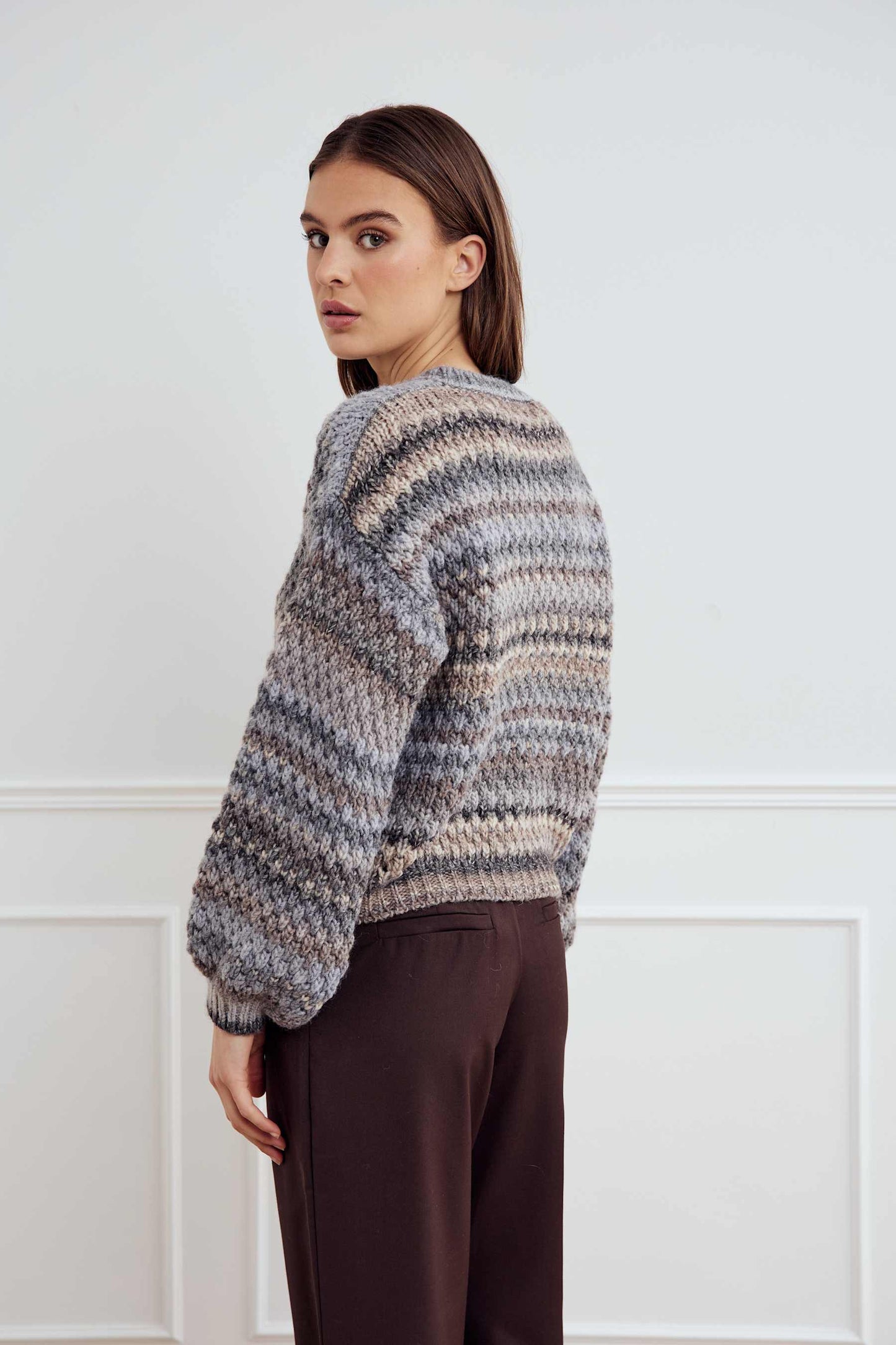 KAE KNIT CARDIGAN LIGHT GREY MIX