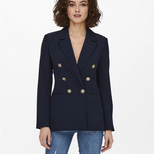 ASTRID FLITTED BLAZER MARINEBLÅ