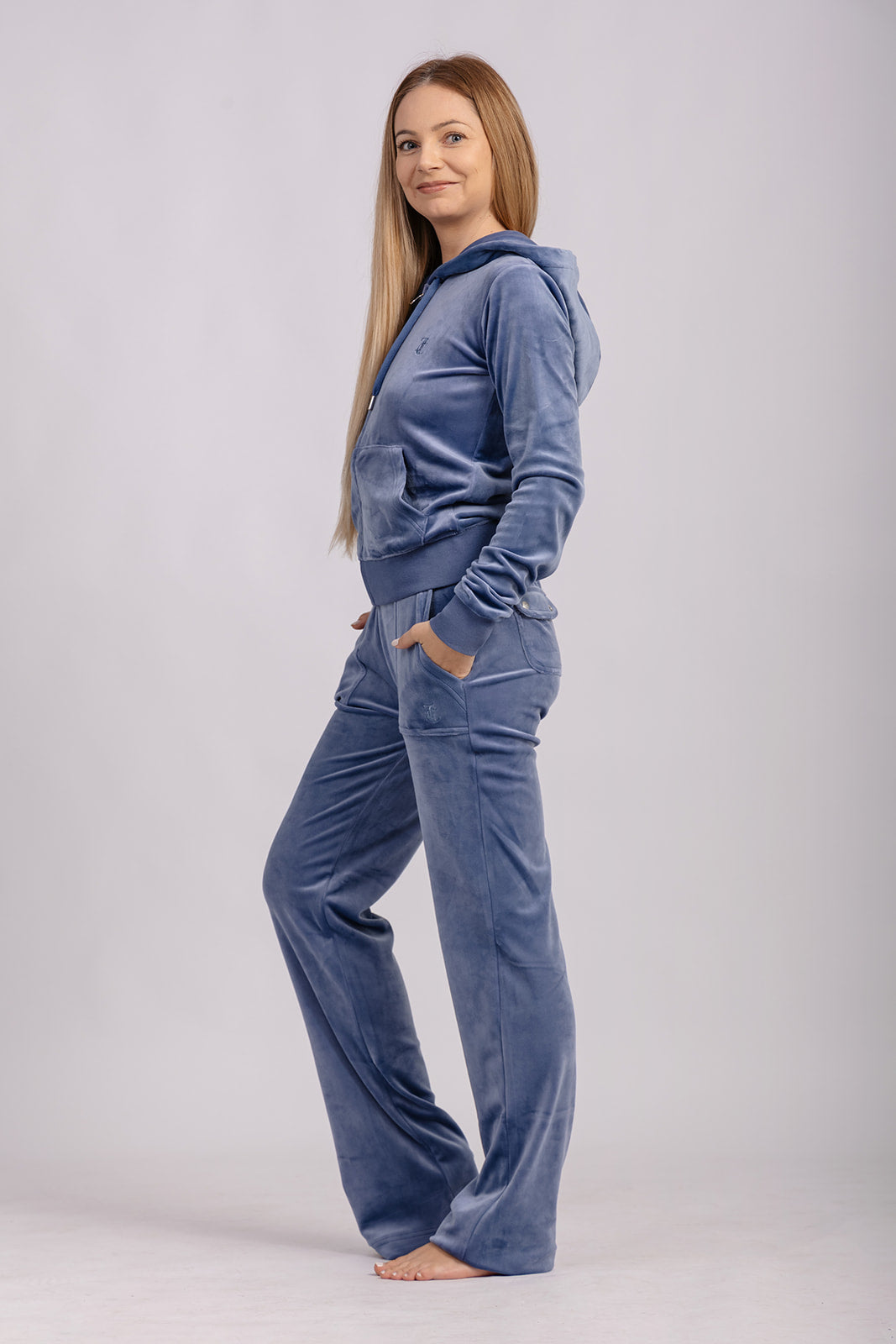 ROBERTSON CLASSIC VELOUR HETTEGENSER BLÅ