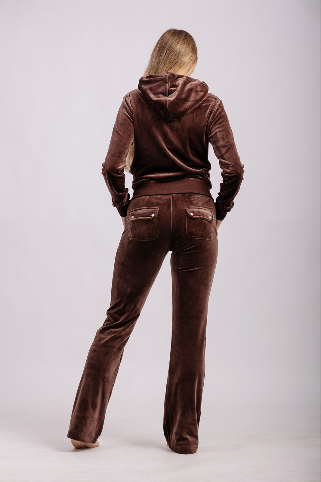 ROBERTSON CLASSIC VELOUR ZIP HOODIE BRUN