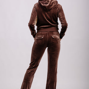 ROBERTSON CLASSIC VELOUR ZIP HOODIE BRUN