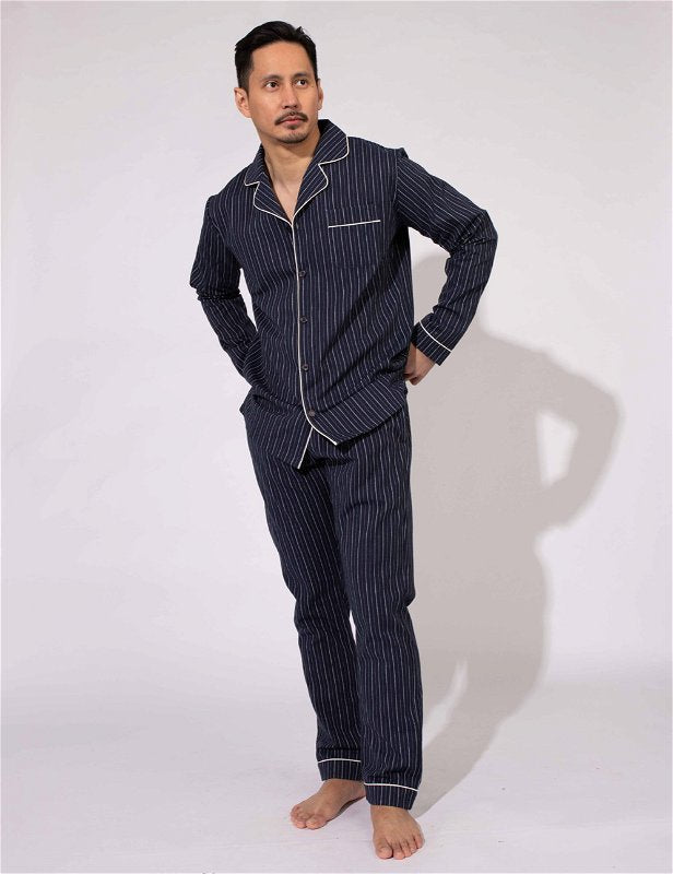 MENS STRIPE PJ SET PYSJ BLÅ