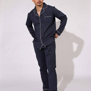 MENS STRIPE PJ SET PYSJ BLÅ