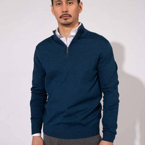 GARDA ZIP NECK MARINEBLÅ