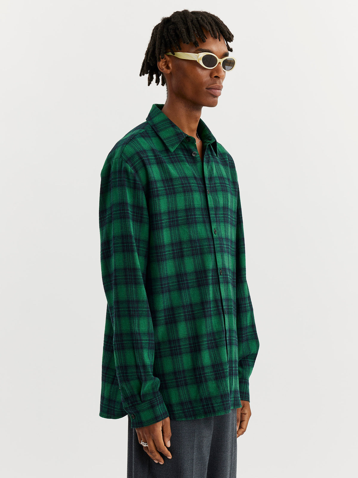 ELJA CHECK SHIRT GREEN