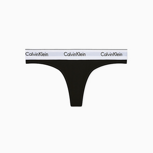 THONG MODERN COTTON - SVART STRINGTRUSE