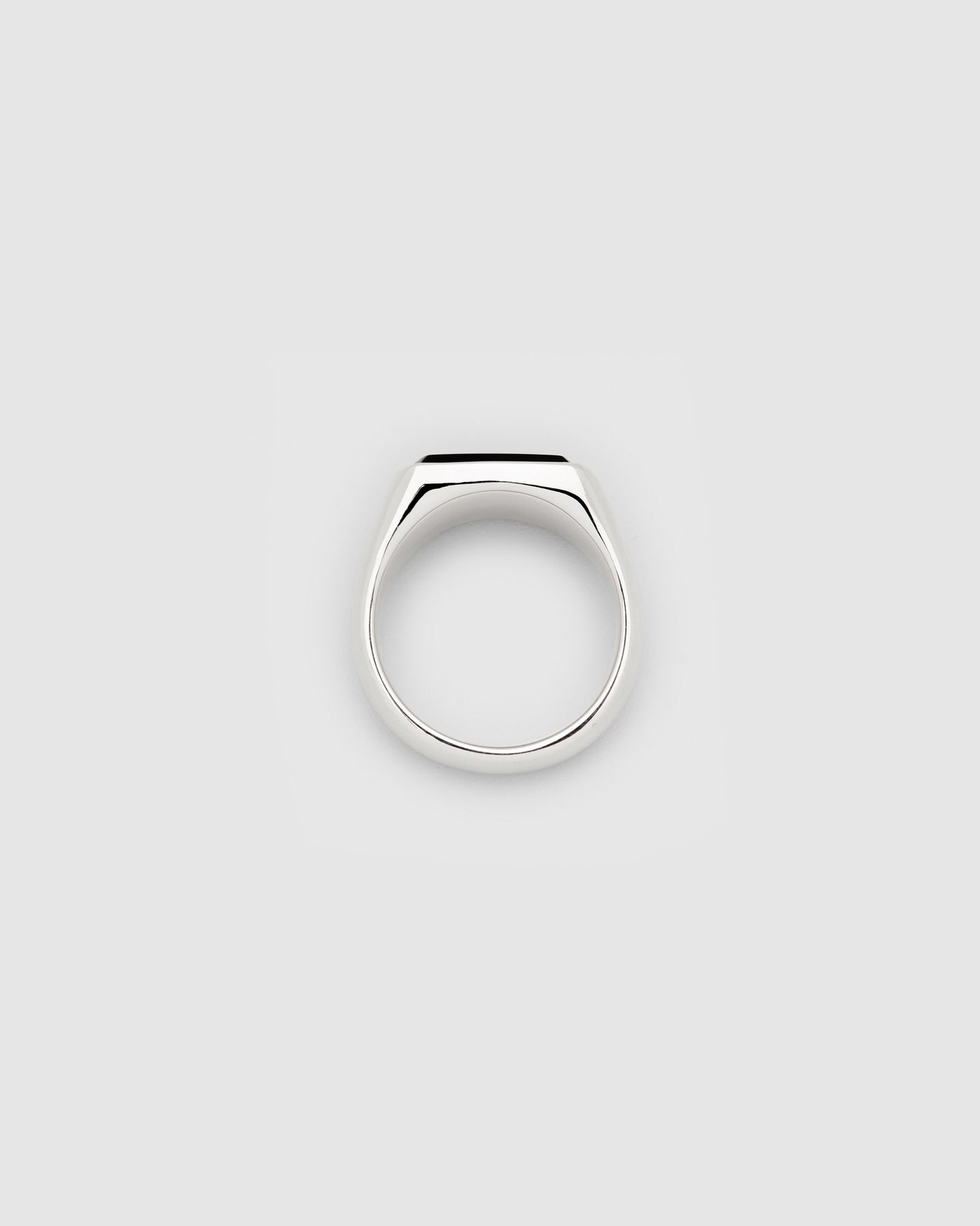 CUSHION BLACK ONYX RING SØLV