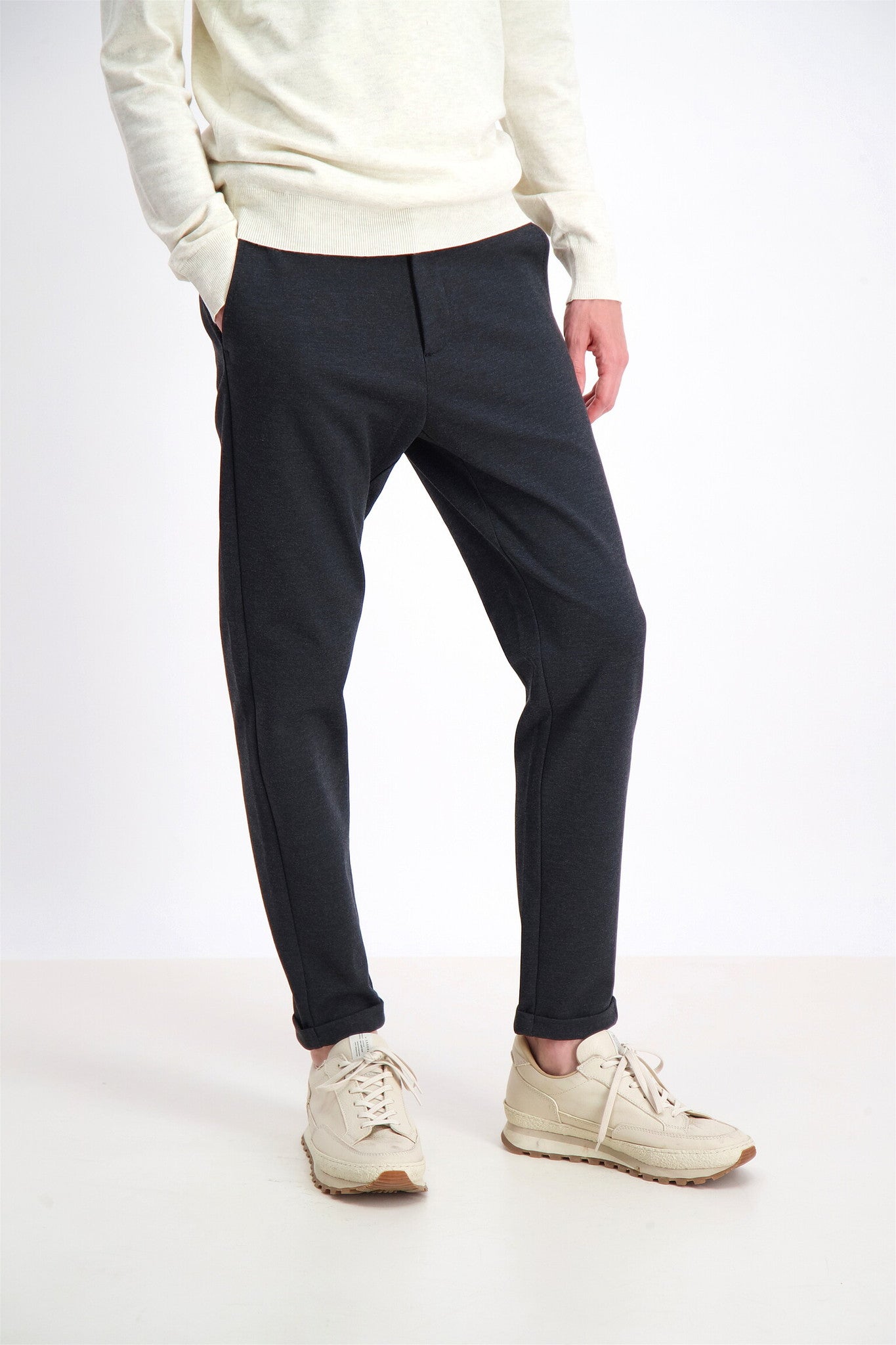 SUPERFLEX KNITTED CROPPED  PANT DK GREY MIX