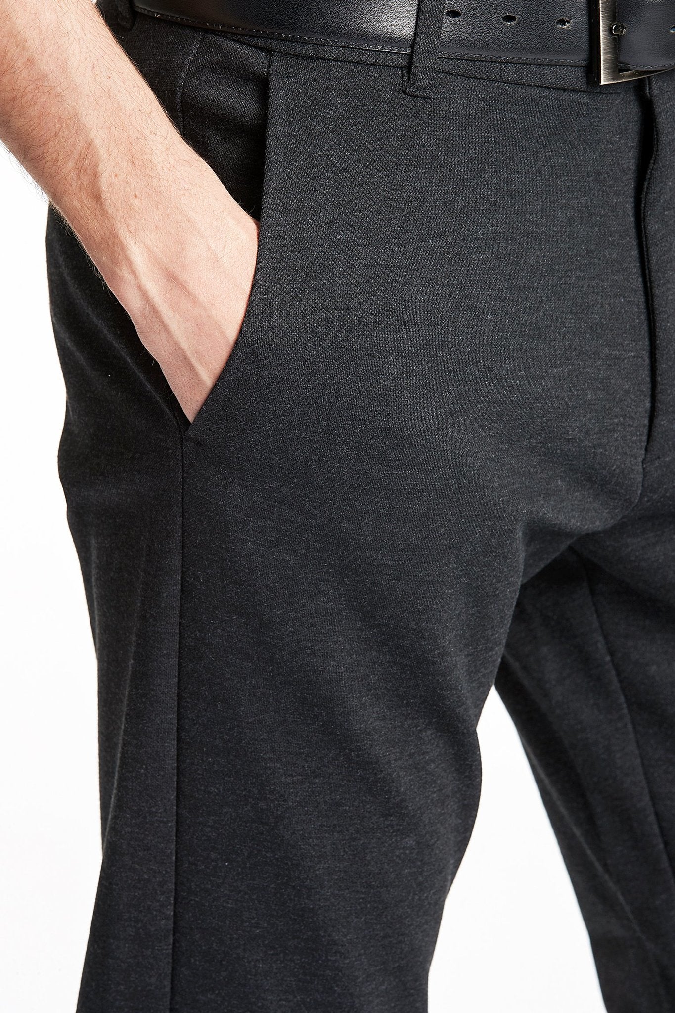 SUPERFLEX KNITTED CROPPED  PANT DK GREY MIX