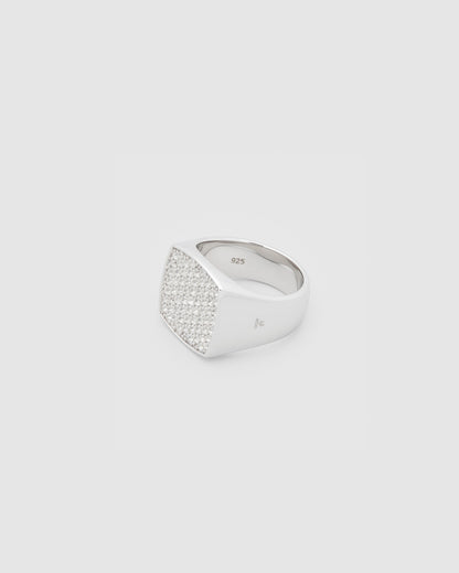 PINKIE CUSHION WHITE TOPAZ SØLVRING