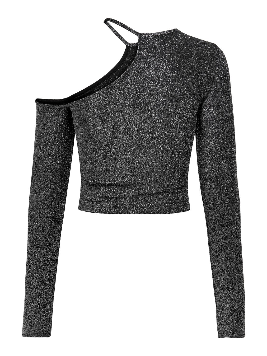 RICH GLITTER TOP SORT OG SØLV