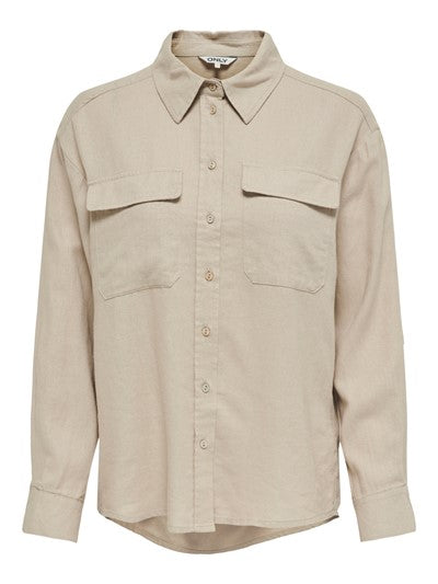CARO LIN SKJORTE OVERSIZE BEIGE