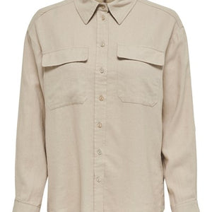 CARO LIN SKJORTE OVERSIZE BEIGE