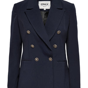 ASTRID FLITTED BLAZER MARINEBLÅ