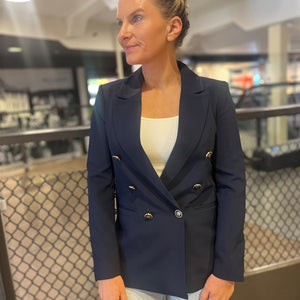 ASTRID FLITTED BLAZER MARINEBLÅ