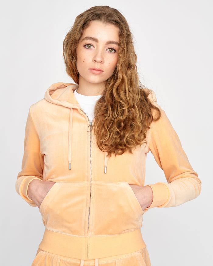 ROBERSTON CLASSIC VELOUR ZIP HETTEJAKKE BEACH SAND