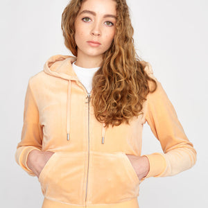 ROBERSTON CLASSIC VELOUR ZIP HETTEJAKKE BEACH SAND