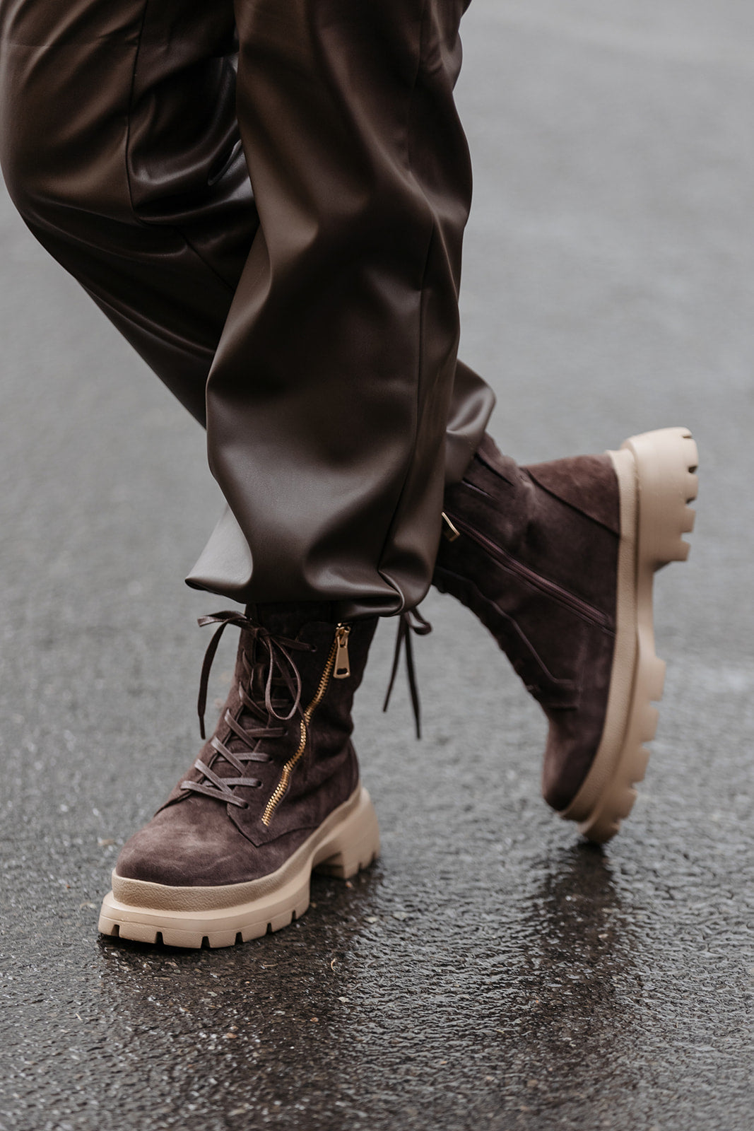 SKOLETT NUBUCK BRUN