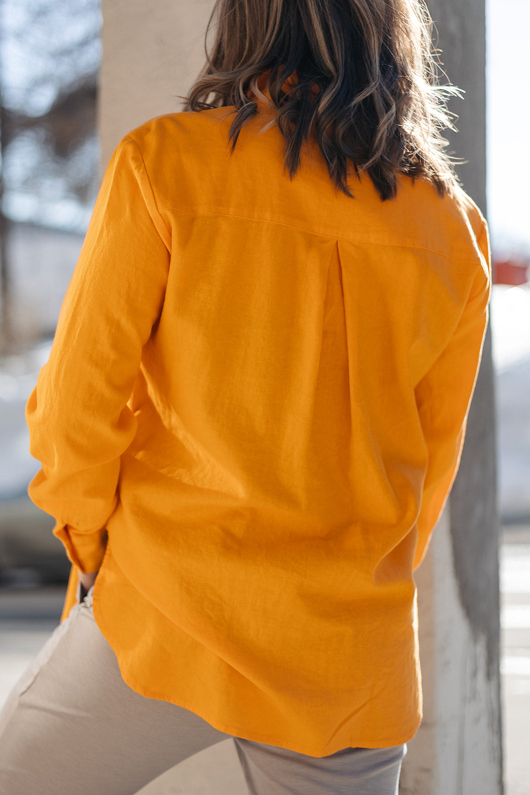 LAVA SKJORTE LANG M/KNAPPER ORANGE