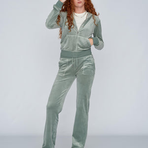 ROBERTSON CLASSIC VELOUR ZIP HOODIE GRØNN