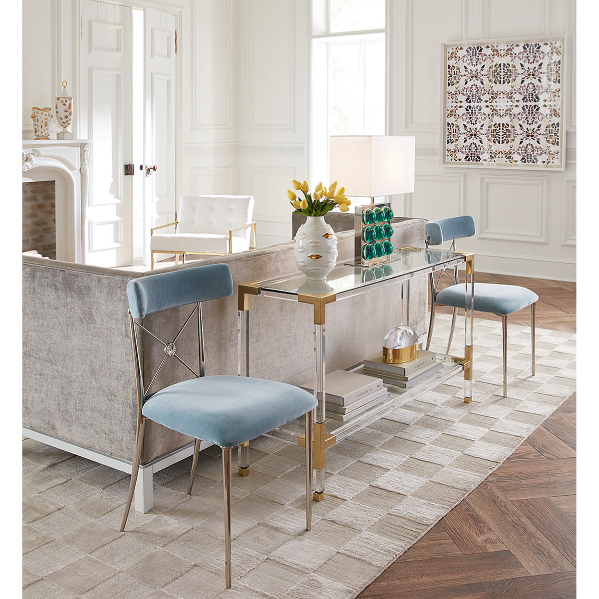 GILDED MUSE GALA ROUND VASE HVIT
