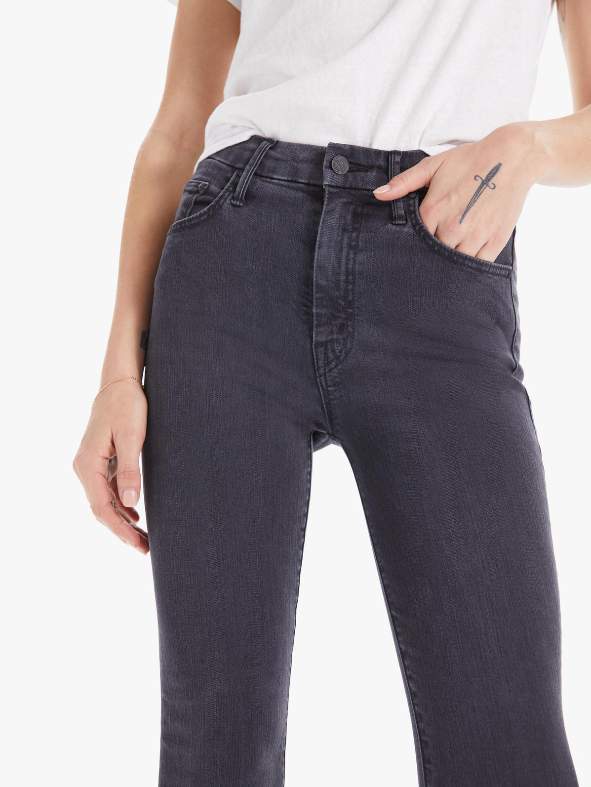 HIGH WAISTED SKINNY JEANS SORT