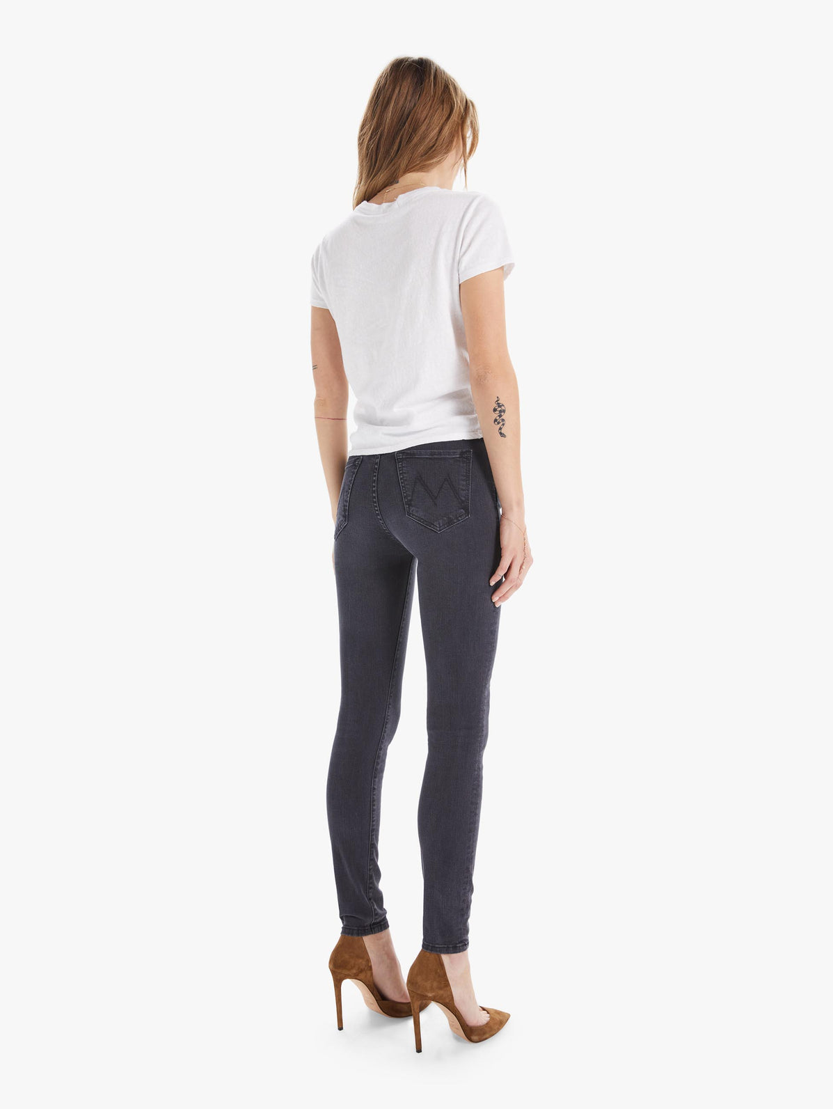 HIGH WAISTED SKINNY JEANS SORT
