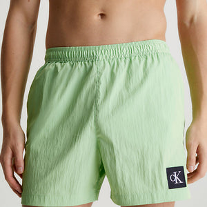 NYLON MEDIUM DRAWSTRING BADESHORTS LIME