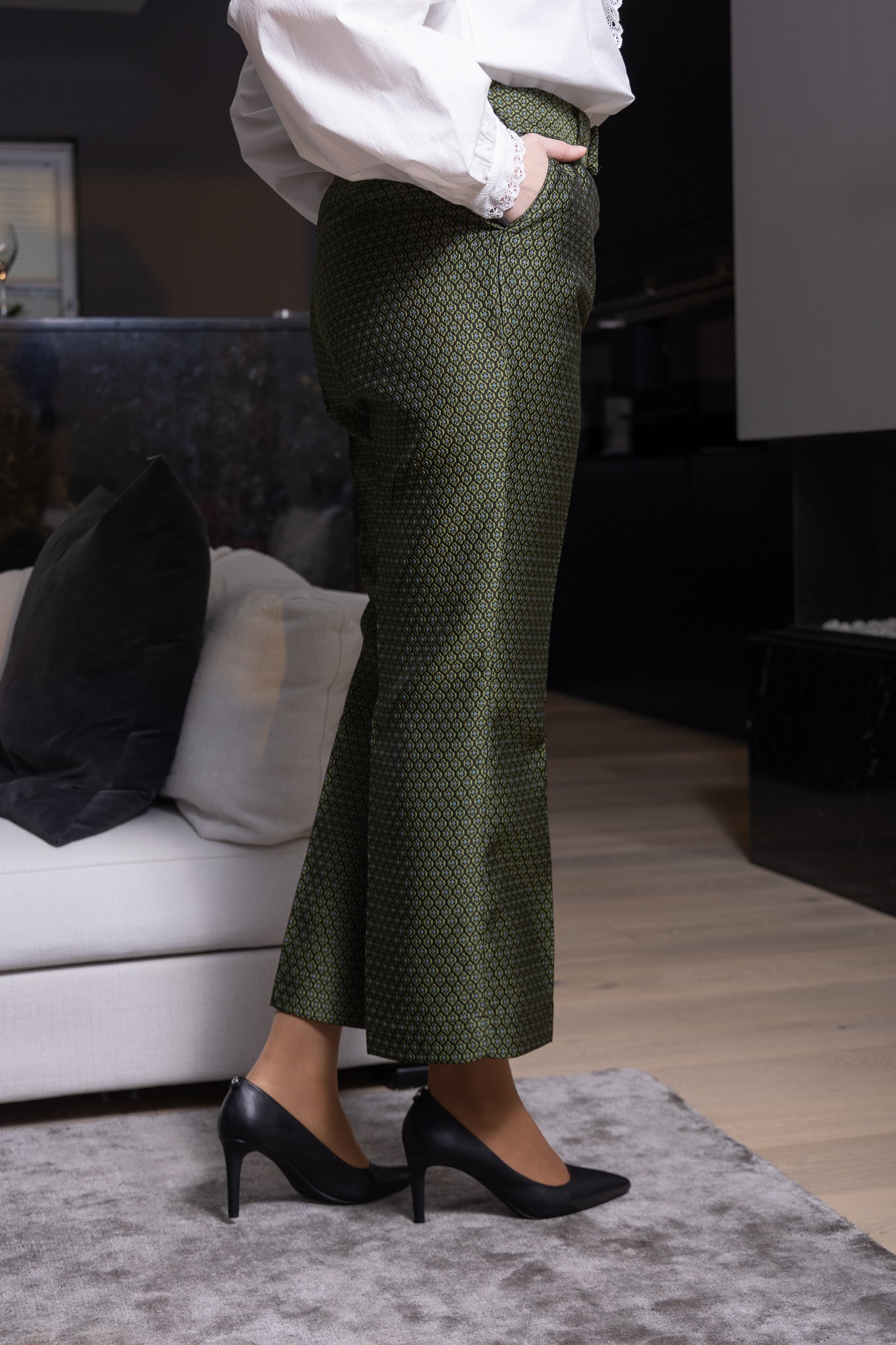 RIKKE GRØNN DRESSBUKSE
