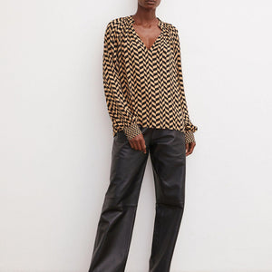 ROSANDA BRUNMØNSTRETE BLUSE